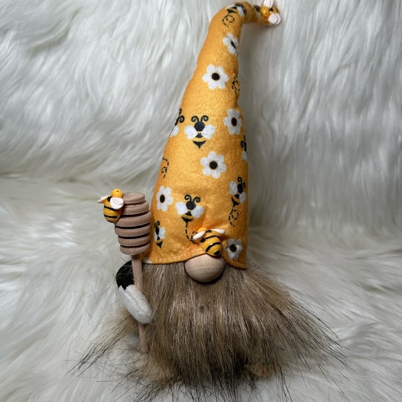None Other - Yellow Bee Gnome Hat for Decor